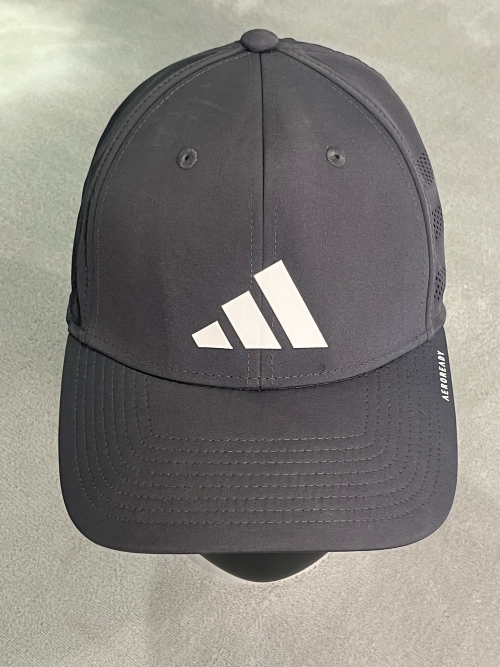 Adidas Gameday Stretch Fit Hat Grey/White UPF 50 Size Large / XL